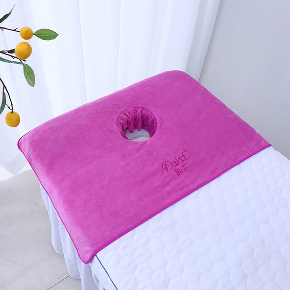 Güzellik Salonu Masaj Yatağı Havlusu - Kırmızı Mor 50x80 Ekstra Kalın
