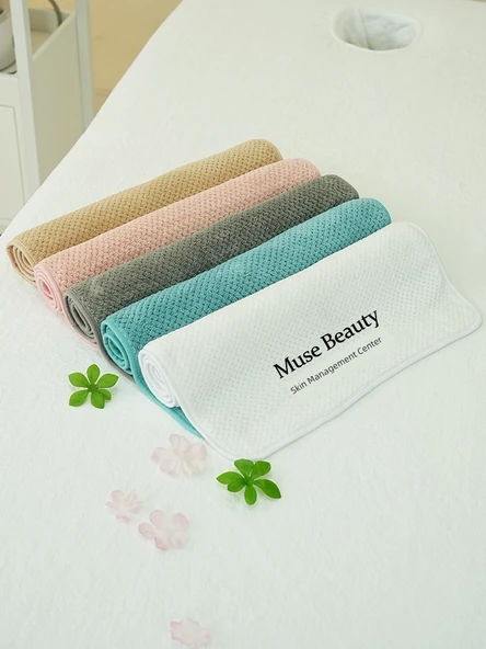 Nano Kadife Tavus Kuşu Mavisi Beşli Set (Üçlü Set + Banyo Eteği + Çarşaf) - 5