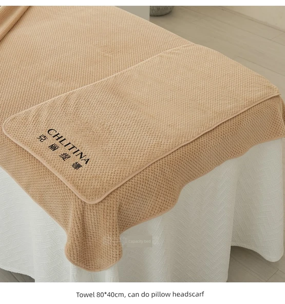 Nano Kadife Tavus Kuşu Mavisi Beşli Set (Üçlü Set + Banyo Eteği + Çarşaf) - 11