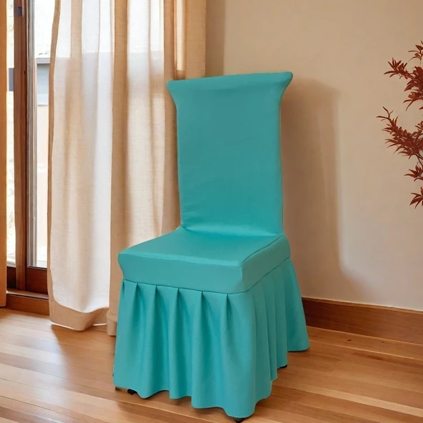 Elastik Polyester Sandalye Kılıfı - Tiffany Mavisi