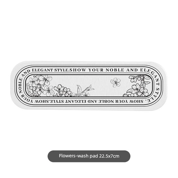 Diatomit Emici Paspas - Lavabo Matı - Fransız Desenli (22*7*0.9)