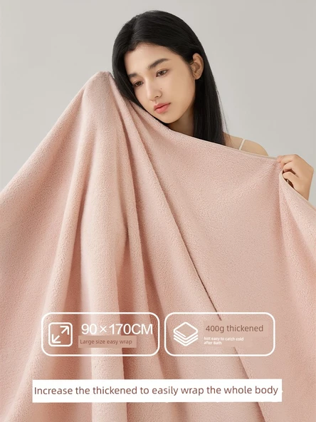 3'lü Mikrofiber Banyo Havlu Seti - Pembe (Banyo Havlusu + Havlu + Saç Kurutma Bonesi) - 5