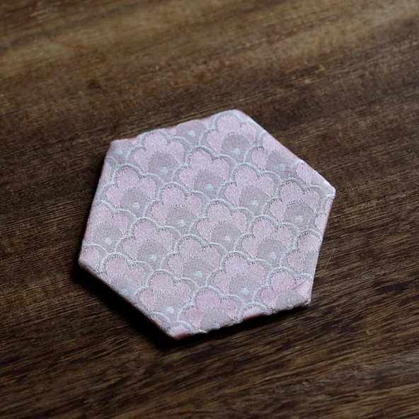 Desenli Brokar Çay Altlığı - Pembe Altıgen