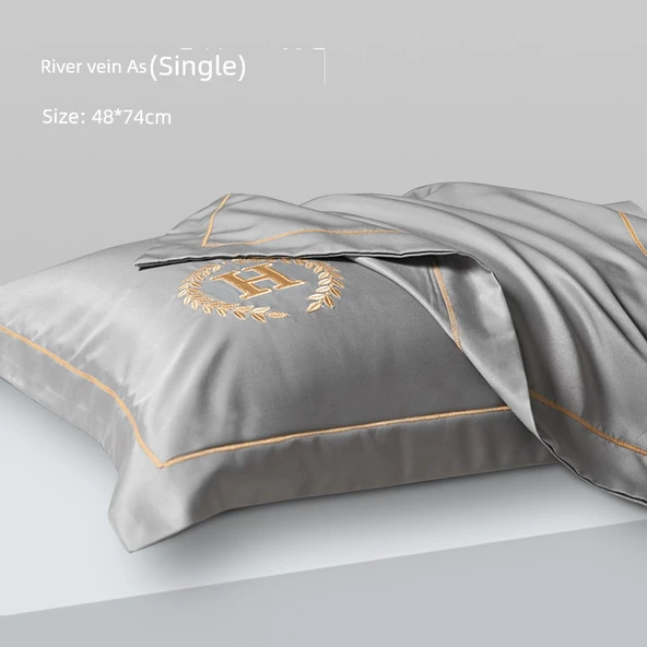 Fırçalanmış Buz İpek Yastık Kılıfı 48cm x 74cm - Kirpi Balığı Küllük Grisi [Tek Paket]