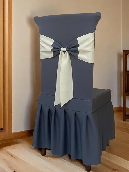 Elastik Polyester Sandalye Kılıfı - Tiffany Mavisi - 6