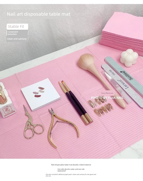 Japon Stili Nail Art Masa Örtüsü - Mor Tek Kullanımlık (125 Adet) - Resim 7