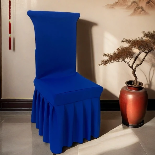 Elastik Polyester Sandalye Kılıfı - Mavi