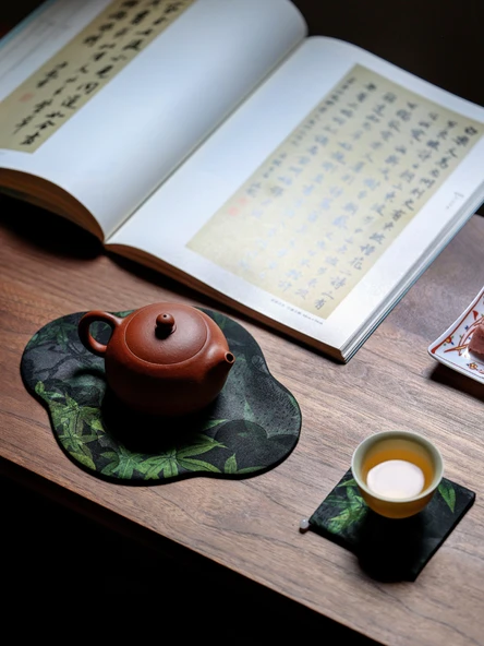 Zen Tarzı Kumaş Çay Altlığı - Büyük Uzun Çay Matı 49x21.5cm - 6