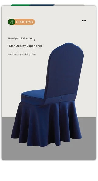 Elastik Otel Banket Sandalye Kılıfı - Saf Beyaz Etek - Resim 10