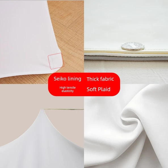 Elastik Otel Banket Sandalye Kılıfı - Saf Beyaz Etek - Resim 5