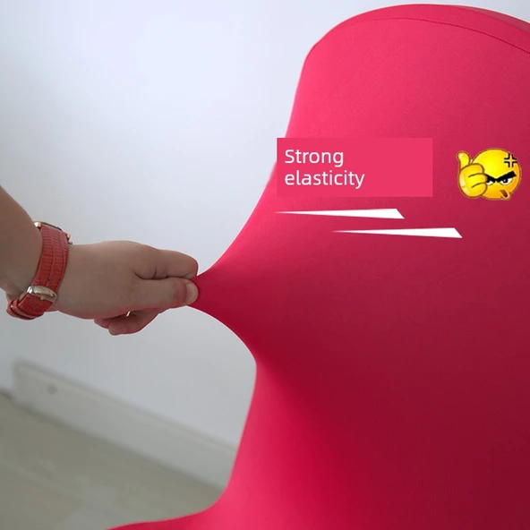 Streç Otel Banket Arkası Yemek Sandalyesi Kılıfı - Kırmızı - Resim 4