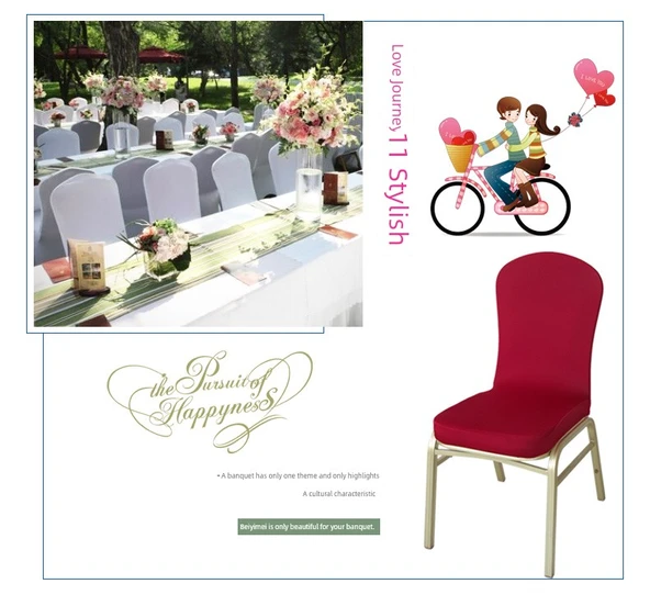 Streç Otel Banket Arkası Yemek Sandalyesi Kılıfı - Kırmızı - Resim 10