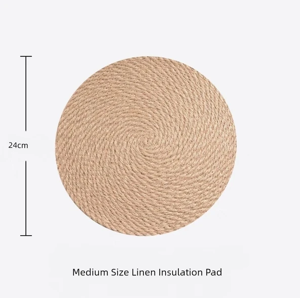 Japon Stili Keten Amerikan Servis - 24cm Keten Yuvarlak (2 adet)