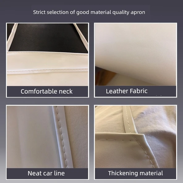 PU Su Geçirmez Mutfak Önlüğü - Siyah 115cm - Resim 5