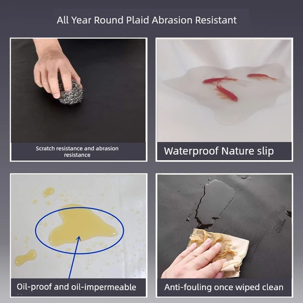 PU Su Geçirmez Mutfak Önlüğü - Siyah 115cm - Resim 3