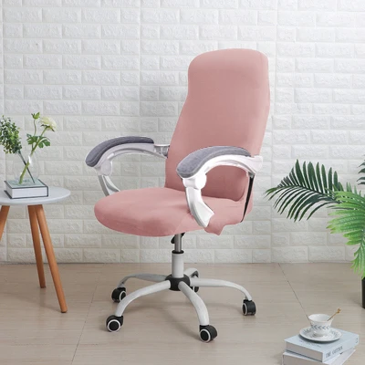 Ofis Koltuğu Kılıfı - Deri Kolçaklı - Pembe - Büyük Boy
