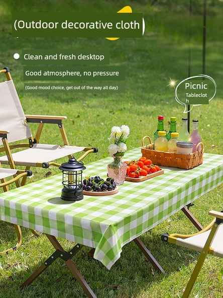 Katlanabilir Su Geçirmez Piknik Örtüsü - Kırmızı Ekose 1.0*1.8 m 20 Adet (6 Rüzgar Klipsli) - Resim 2