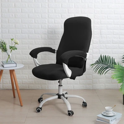 Ofis Koltuğu Kılıfı - Deri Kolçaklı - Siyah Kolçaklı - Büyük Boy