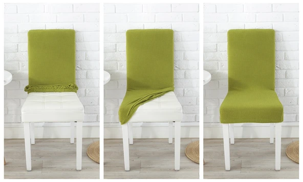 Ekose Desenli Polar Sandalye Kılıfı - Koyu Kahve - Düşük Sırtlı (38-48cm) - 8