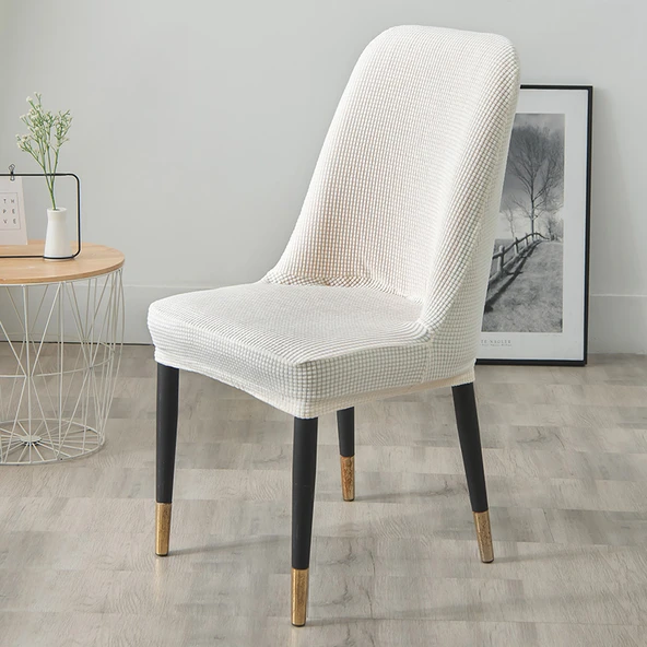 Modern Minimalist Sandalye Kılıfı - Süt Beyazı