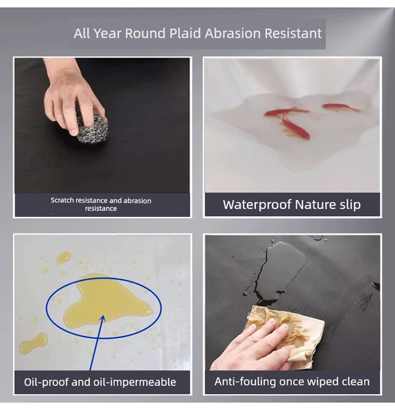 PU Su Geçirmez Mutfak Önlüğü - Siyah 115cm - Resim 11