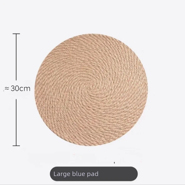 Japon Stili Keten Amerikan Servis - Büyük Boy Keten Yuvarlak 30cm (2 adet)