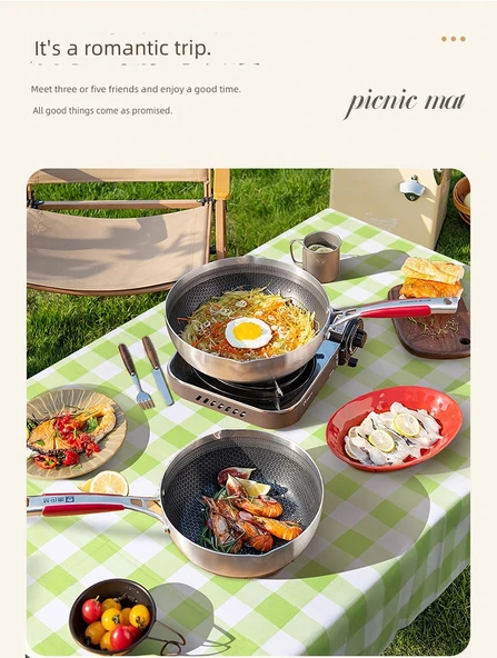 Katlanabilir Su Geçirmez Piknik Örtüsü - Kırmızı Ekose 1.0*1.8 m 20 Adet (6 Rüzgar Klipsli) - Resim 10