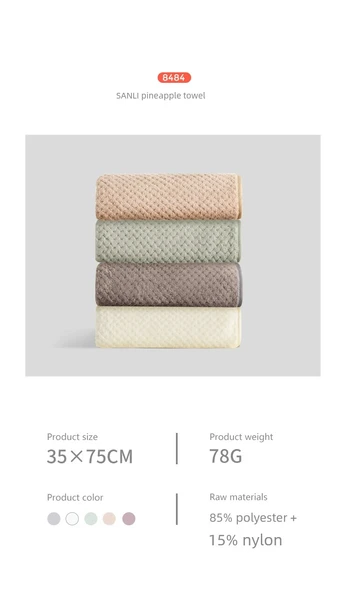Pamuklu Hızlı Kuruyan Yüz Havlusu 75x35cm - Yumuşak Pembe + Açık Yeşil (2 Adet) - 10