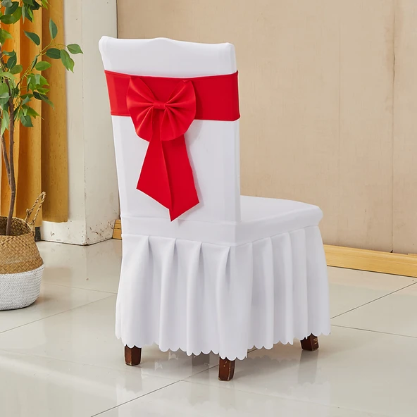 95x42cm Göl Mavi Ahşap Sandalye Kılıfı - Streç ve Kalın - 10