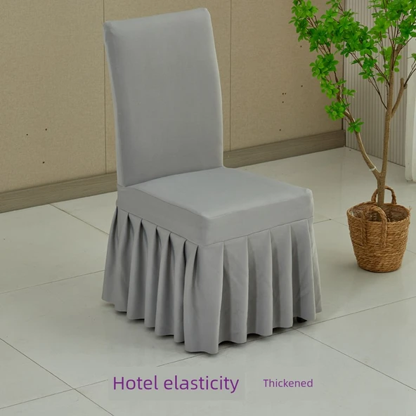 95x42cm Gri Ahşap Sandalye Kılıfı - Streç ve Kalın