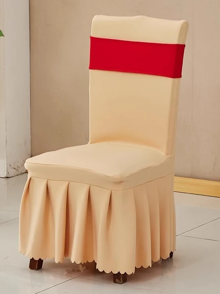 95x42cm Gri Ahşap Sandalye Kılıfı - Streç ve Kalın - 4