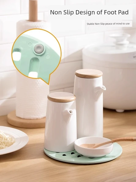 Isıya Dayanıklı Büyük Servis Altlığı - Yeşil - 17.7cm (4 Adet) - 4