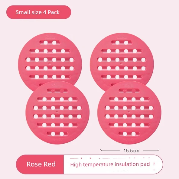 Isıya Dayanıklı Küçük Servis Altlığı - Pembe - 15.5cm (4 Adet)