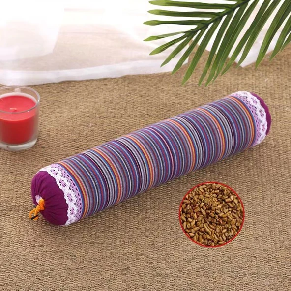 Silindir Boyun Yastığı - Mor 8cm (Sinameki Dolgulu)