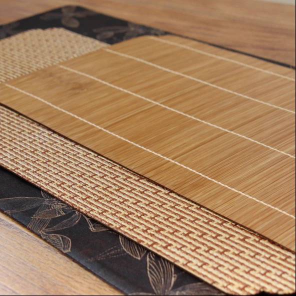 El Yapımı Bambu Çay Matı - 50x23cm - Su Geçirmez - 4