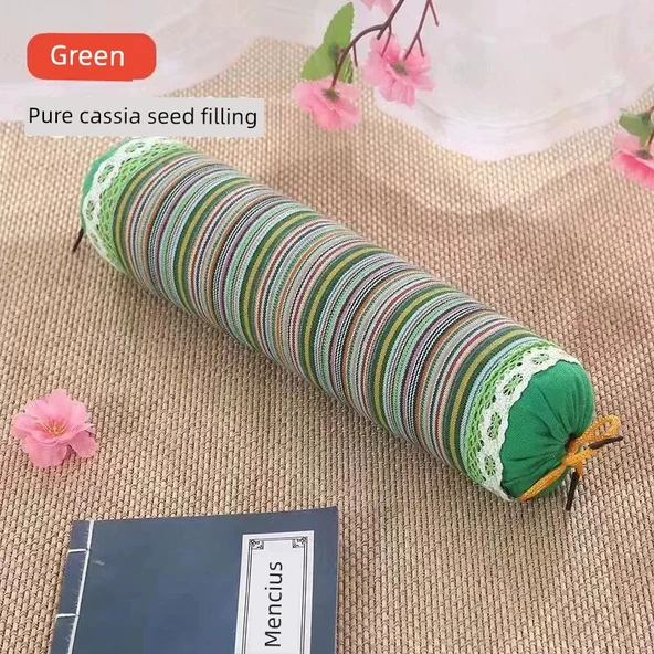 Silindir Boyun Yastığı - Yeşil 8cm (Sinameki Dolgulu)