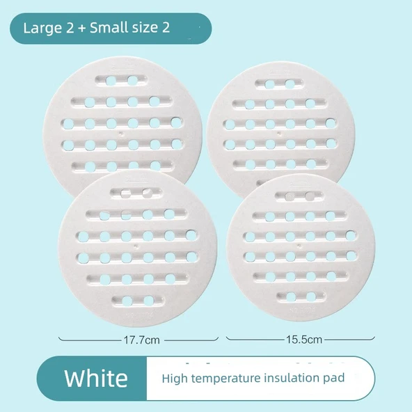 Isıya Dayanıklı Servis Altlığı - Beyaz - 15.5+17.7cm (4 Adet)