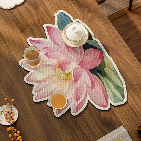 Lotus Diatomit Çamuru Çay Matı - Kalp Su Gibi 40x60cm
