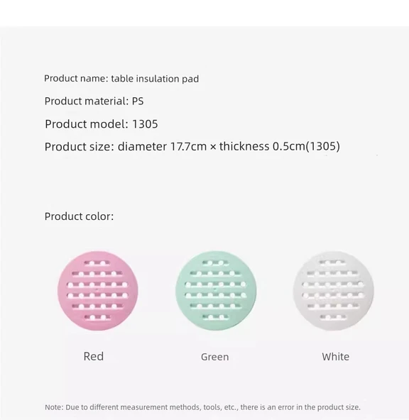Isıya Dayanıklı Küçük Servis Altlığı - Pembe - 15.5cm (2 Adet) - 9