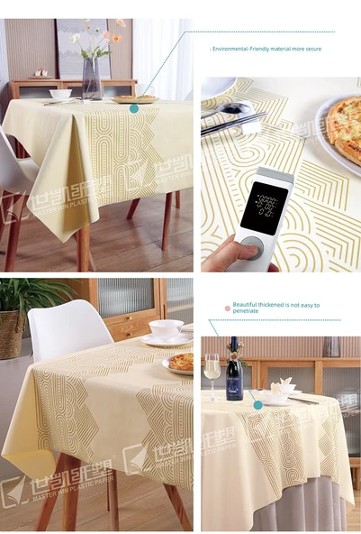 Biyobozunur Dikdörtgen Su Geçirmez Tek Kullanımlık Otel Masa Örtüsü - Bağımsız Ambalaj Jinshan 0.8*0.8 Metre 3 Adet (Bir Adetlik Paket) - 11