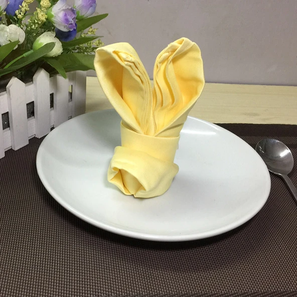 Limon Sarısı Pamuklu Peçete - 10'lu Paket - 50x50cm