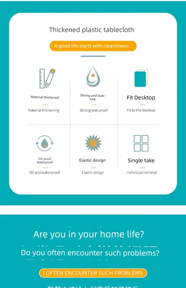 Lastikli Kenarlı Tek Kullanımlık Masa Örtüsü - 10'lu Paket - 1.3m Yuvarlak veya 1.9m Kare Masa - Resim 8