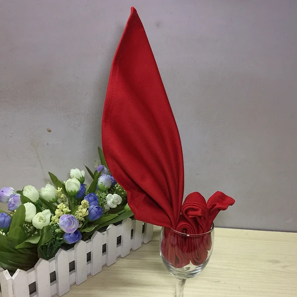 Büyük Kırmızı Pamuklu Peçete - 8'li Paket - 50x50cm