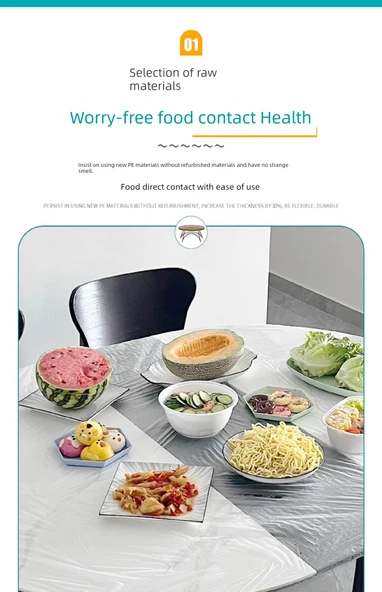 Lastikli Kenarlı Tek Kullanımlık Masa Örtüsü - 10'lu Paket - 1.3m Yuvarlak veya 1.9m Kare Masa - Resim 10