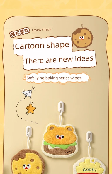 Sevimli Çizgi Film Desenli Mutfak Havlusu - Donut Desenli - Resim 7