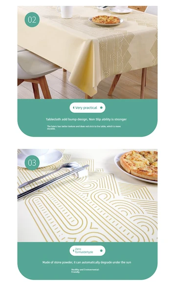 Biyobozunur Dikdörtgen Su Geçirmez Tek Kullanımlık Otel Masa Örtüsü - Bağımsız Ambalaj Jinshan 0.8*0.8 Metre 3 Adet (Bir Adetlik Paket) - 9