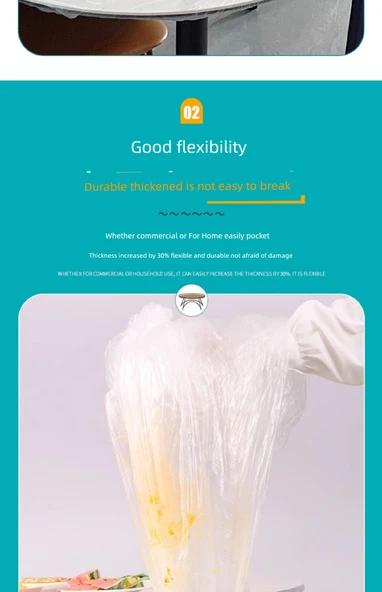 Lastikli Kenarlı Tek Kullanımlık Masa Örtüsü - 10'lu Paket - 1.3m Yuvarlak veya 1.9m Kare Masa - Resim 11