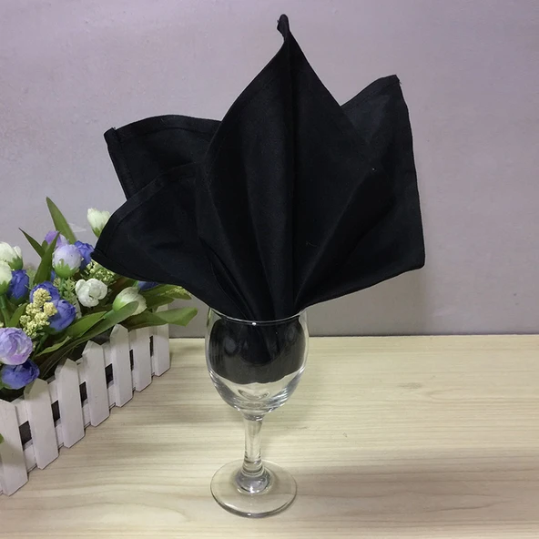 Siyah Pamuklu Peçete - 8'li Paket - 50x50cm
