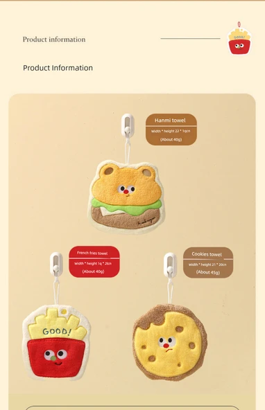 Sevimli Çizgi Film Desenli Mutfak Havlusu - Donut Desenli - Resim 9