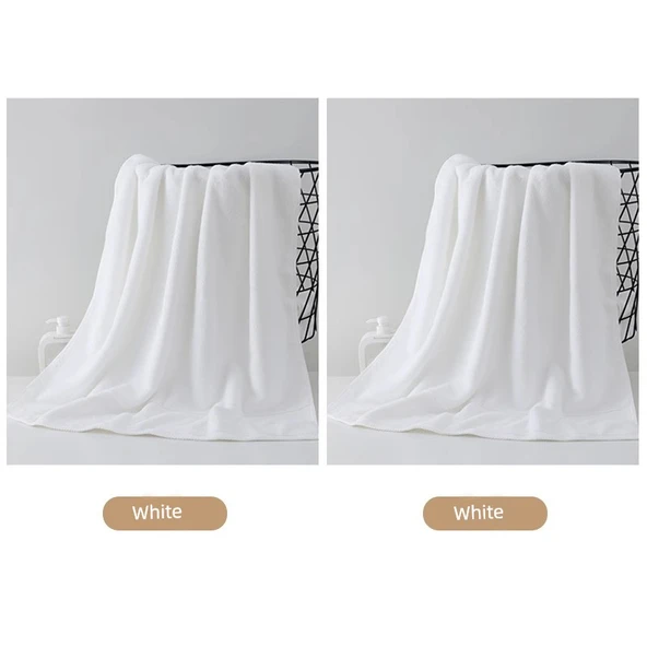 Banyo Havlusu Santorini 2'li Paket - Beyaz ve Beyaz - 140x70cm
